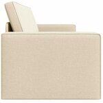 vidaXL Canapé-Lit 200cm Crème tissu