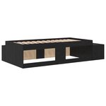vidaXL Cadre de lit de rangement Noir Chêne 100x200 cm