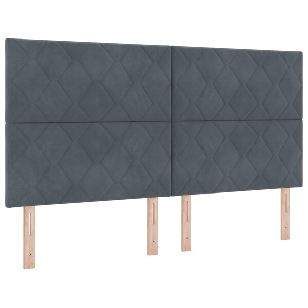 Tête de lit LED vidaXL Design en Blocs de Diamant Gris Foncé 180 cm Velours