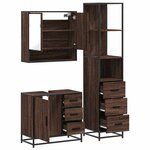 vidaXL Ensemble de meubles de salle de bain 3 Pièces Chêne marron