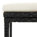 vidaXL Tabourets de bar avec coussins lot de 4 noir résine tressée