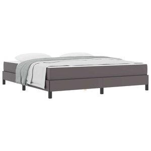 vidaXL Cadre de lit avec matelas Gris 180 x 200 cm tissu