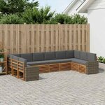 vidaXL Ensemble de canapés d'extérieur 10 pc Naturel et Anthracite