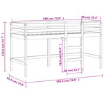 vidaXL Lit mezzanine enfants échelle 90x190 cm bois pin massif