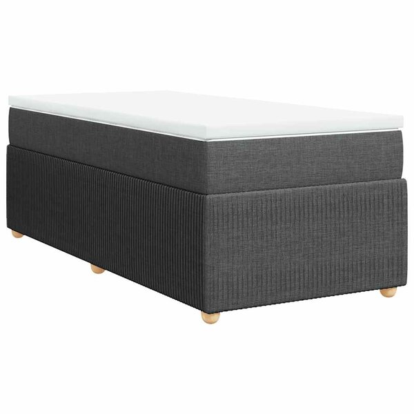 vidaXL Sommier à lattes de lit avec matelas Gris foncé 80x200 cm Tissu
