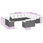 vidaXL Salon de jardin avec coussins 13 Pièces beige résine tressée