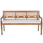 vidaXL Banc Batavia avec coussin 150 cm Teck