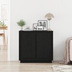 Buffet vidaXL Noir Chêne 80x34x75 cm Bois d'ingénierie