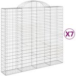 vidaXL Paniers à gabions arqués 7 Pièces 200x50x180/200 cm Fer galvanisé