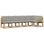vidaXL Ensemble de canapés d'extérieur 6 pc Blanc et gris clair