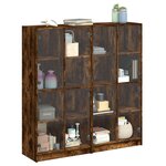vidaXL Bibliothèque avec portes chêne fumé 136x37x142 cm