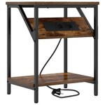 vidaXL Table de chevet Chêne fumé 38 x 30 x 48 cm Bois d'ingénierie