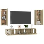 vidaXL Ensemble de meubles TV 5 Pièces Chêne sonoma Bois d'ingénierie