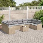vidaXL Ensemble de canapé de jardin Beige polyrotin