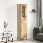 vidaXL Buffet haut Chêne sonoma 34 5x34x180 cm Bois d'ingénierie