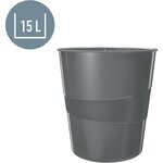 Corbeille à papier WOW  en plastique  15 litres  noir LEITZ