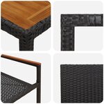 Ensemble de salle à manger de jardin vidaXL 5 pièces Rotin noir