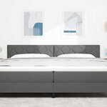 vidaXL Tête de lit avec des lumières à LED Réglable Gris 200 cm tissu