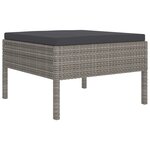 vidaXL Salon de jardin 11 Pièces avec coussins Résine tressée Gris
