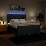 vidaXL Sommier à lattes de lit avec matelas Bleu 200x200 cm Tissu