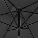 vidaXL Parasol de jardin avec LED et mât en acier anthracite 2x3 m