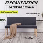 vidaXL Banc 139 5 cm Gris foncé Polyester