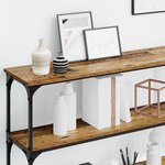 vidaXL Table console avec étagère Bois Ancien 200 x 29 x 75 cm