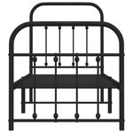 vidaXL Cadre de lit métal sans matelas avec pied de lit noir 75x190 cm