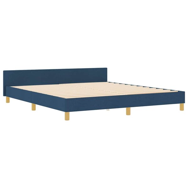 vidaXL Cadre de lit avec tête de lit Bleu 180 x 200 cm tissu