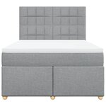 vidaXL Sommier à lattes de lit avec matelas Gris clair 140x200cm Tissu