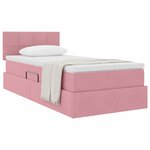vidaXL Lit de Rangement avec matelas Rose 90 x 190 cm Velours