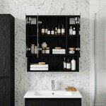 vidaXL Armoire Miroir de Salle de Bain Chêne noir 60 x 14.5 x 70 cm