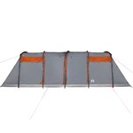 vidaXL Tente familiale tunnel 8 personnes gris et orange imperméable