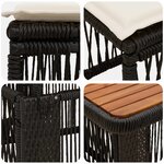 vidaXL Ensemble de salle à manger pour jardin 4 Pièces Noir et Crème