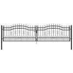 vidaXL Portail et sommet de lance Noir 406x151 cm Acier enduit poudre