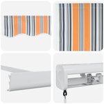 vidaXL Auvent rétractable manuel rayé multicolore 350x250 cm