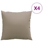 vidaXL Coussins de canapé lot de 4 taupe 50x50 cm tissu
