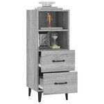 vidaXL Buffet Sonoma gris 34 5x34x90 cm Bois d'ingénierie
