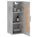 vidaXL Armoire murale gris béton 34 5x34x90 cm bois d'ingénierie