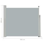 vidaXL Auvent latéral rétractable de patio 100x300 cm Gris