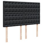 vidaXL Sommier à lattes de lit avec matelas Noir 140x190 cm Similicuir