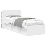vidaXL Cabinet de Tête de Lit Blanc brillant Bois d'ingénierie