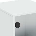 vidaXL Table de chevet avec porte en verre blanc 35x37x50 cm