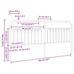 vidaXL Tête de lit de remplacement métal blanc 193 cm
