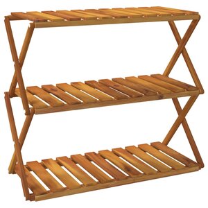 vidaXL Étagère pliable à 3 niveaux Marron 70x31x63 cm Bois d'acacia