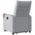 vidaXL Fauteuil de massage inclinable Gris clair Tissu