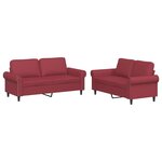 vidaXL Ensemble de canapés 2 Pièces et coussins Rouge bordeaux Similicuir