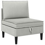 vidaXL Canapé central avec rangement Gris clair Velours