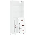 vidaXL Buffet haut Blanc 69 5x34x180 cm Bois d'ingénierie