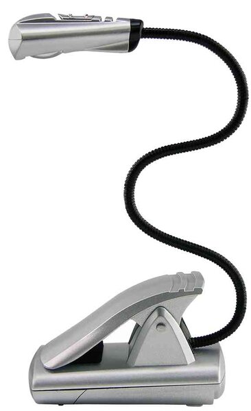 lampe de lecture LED avec clip mobile Coloris Argent WEDO